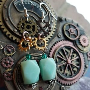Steampunk gemstone earrings